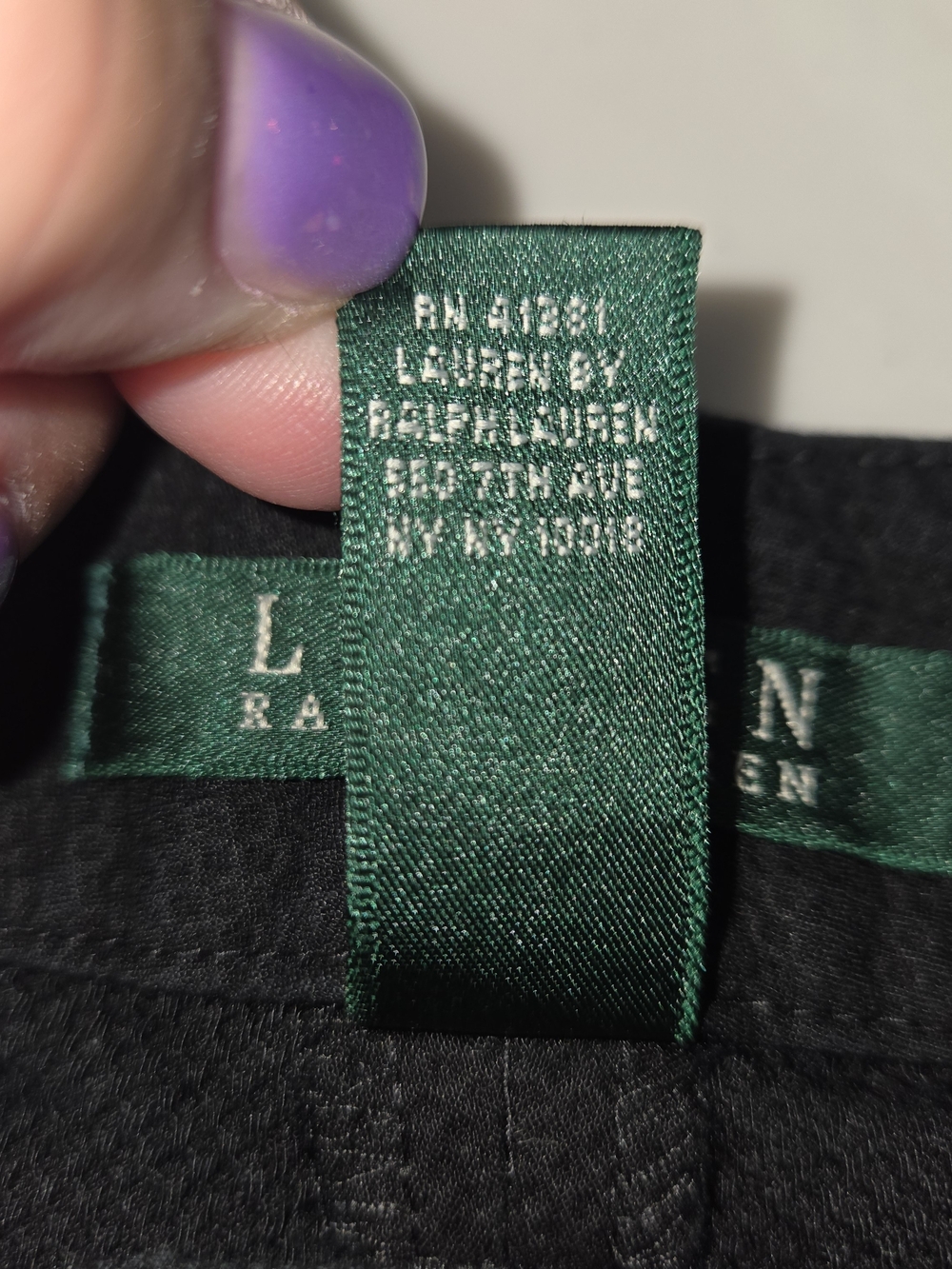 Lauren Ralph Lauren Womens Size 14 Black Textured Shorts Stretch Cotton Mid Rise - Picture 7 of 8